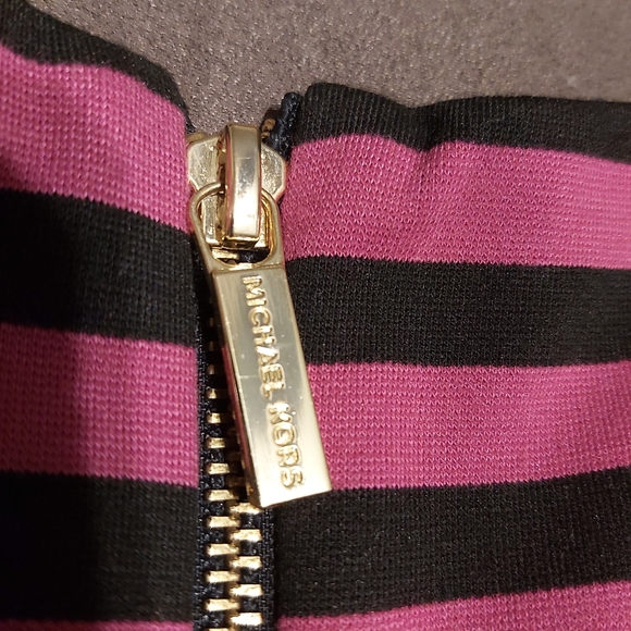 Pink and black Michael Kors Striped Ponte Dress - Picture 4 of 7
